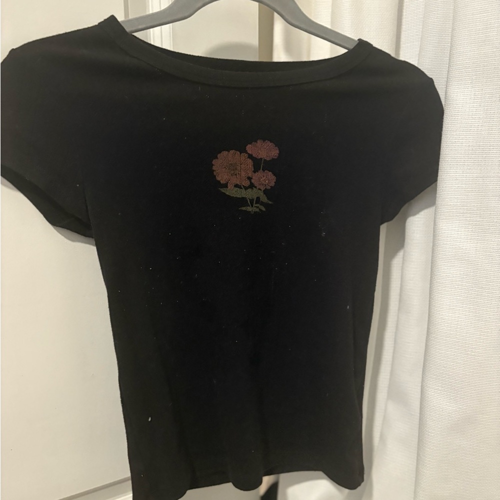 American Eagle Black Geometric Tee